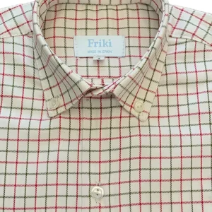 Camisa cuadro pequeño Guinda y Verde